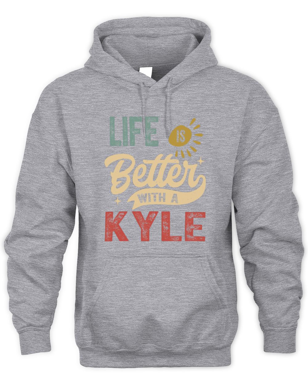 Life Is Better With a Name Personalized Retro T-Shirt KYLE-48 / Unisex Hoodie / sport grey
