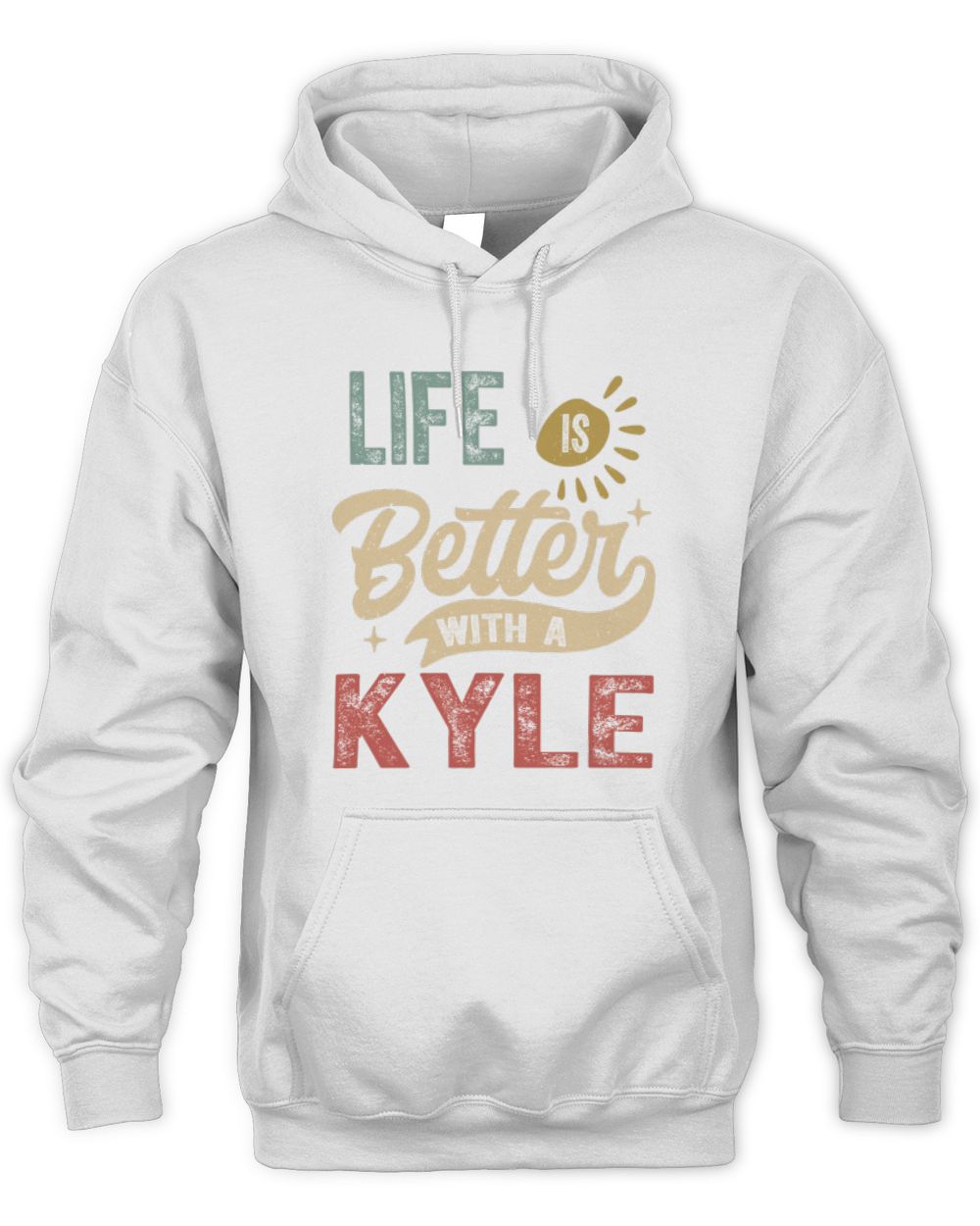 Life Is Better With a Name Personalized Retro T-Shirt KYLE-48 / Unisex Hoodie / white