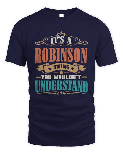 It’s a Name Thing Personalized Retro T-Shirt ROBINSON M1-47 / Unisex Standard T-Shirt / navy