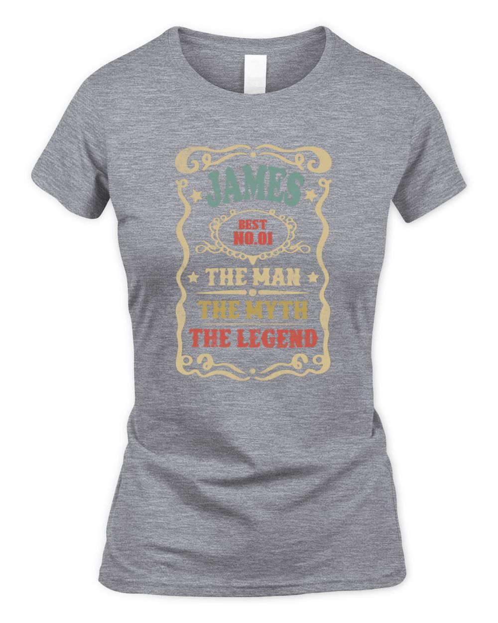 The Man The Myth The Legend Vintage Gold Wine Shirt JAMES M1-52 / Women's Standard T-Shirt / sport grey