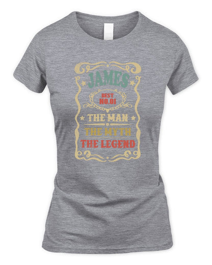 The Man The Myth The Legend Vintage Gold Wine Shirt JAMES M1-52 / Women's Standard T-Shirt / sport grey