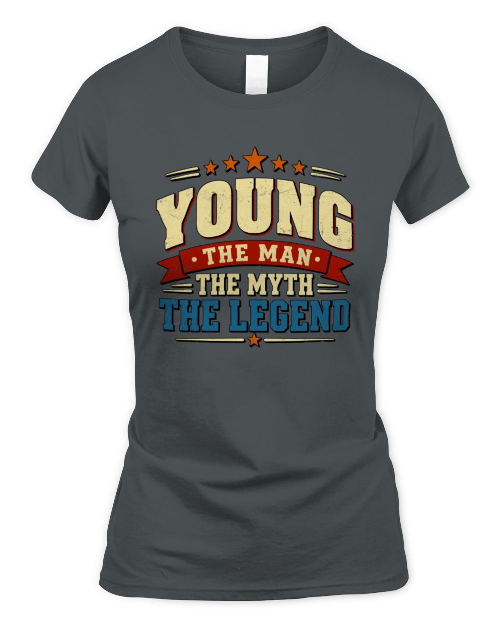 The Man The Myth The Legend Ribbon Vintage T-Shirt YOUNG M1-56 / Women's Standard T-Shirt / charcoal