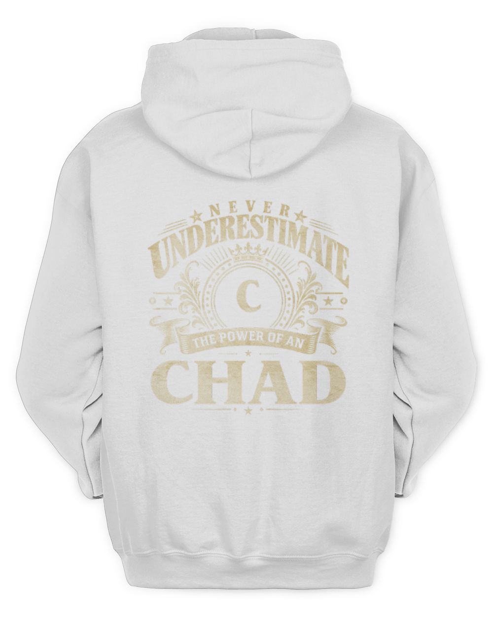 Never Underestimate Your Name Luxury Logo Shirt CHAD M1-63 / Unisex Hoodie / white