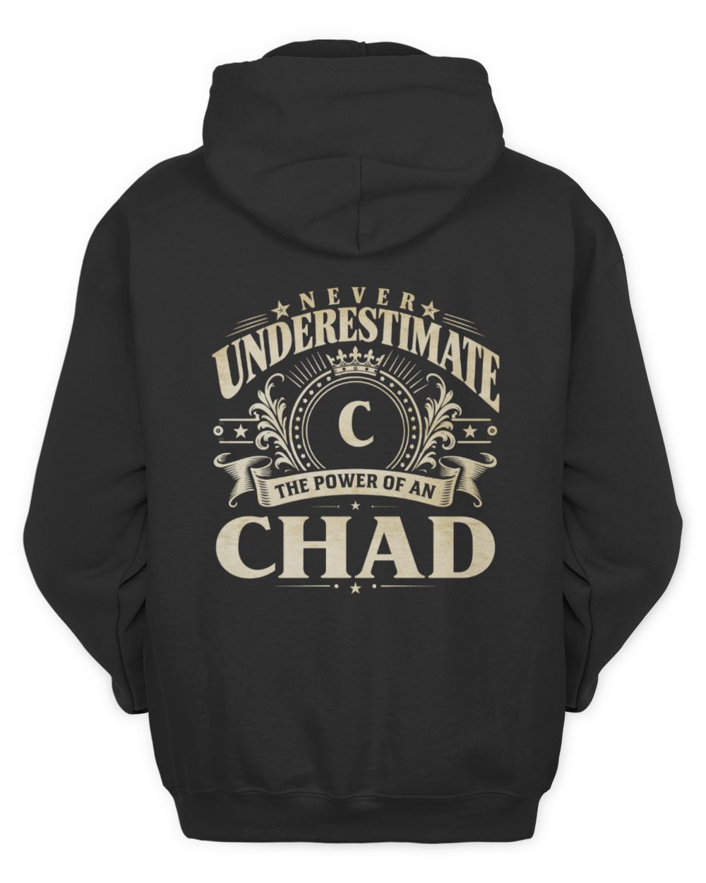 Never Underestimate Your Name Luxury Logo Shirt CHAD M1-63 / Unisex Hoodie / black