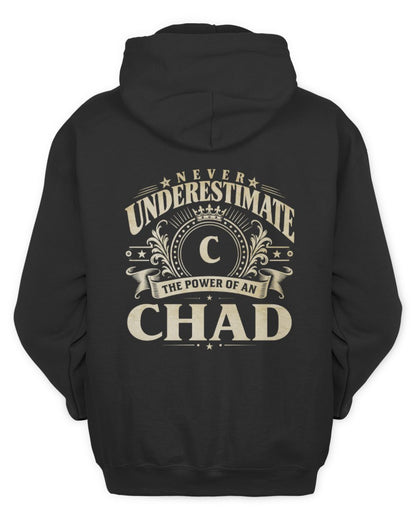 Never Underestimate Your Name Luxury Logo Shirt CHAD M1-63 / Unisex Hoodie / black