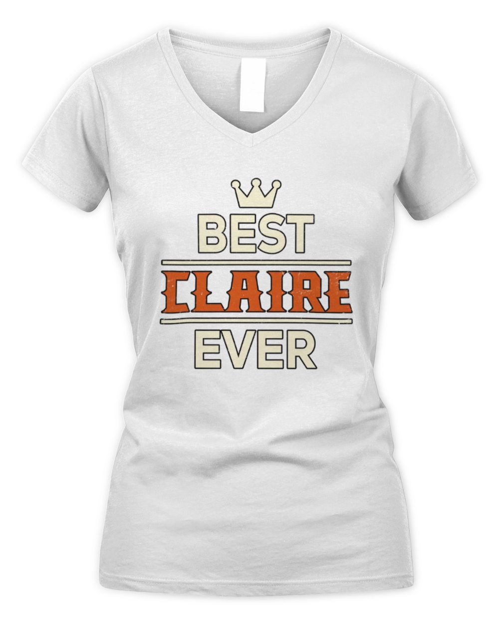 Best Your Name With Crown Shirt CLAIRE M1-59 / Women's V-Neck T-Shirt / white