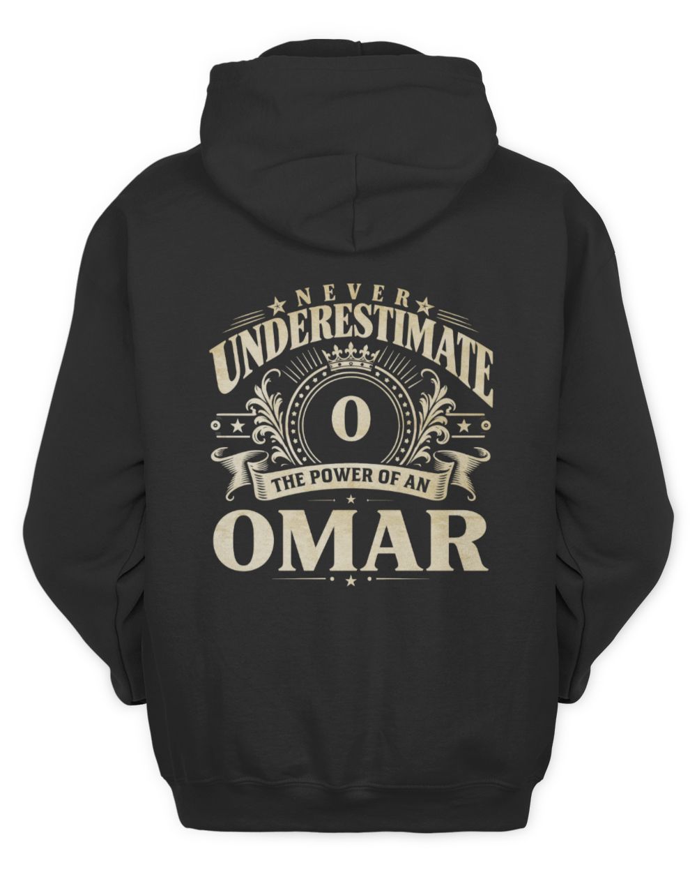 Never Underestimate Your Name Luxury Logo Shirt OMAR M1-63 / Unisex Hoodie / black