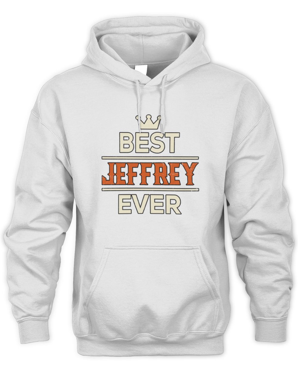 Best Your Name With Crown Shirt JEFFREY M1-59 / Unisex Hoodie / white
