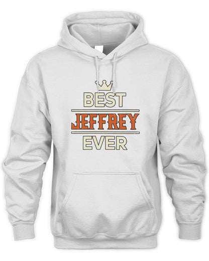 Best Your Name With Crown Shirt JEFFREY M1-59 / Unisex Hoodie / white