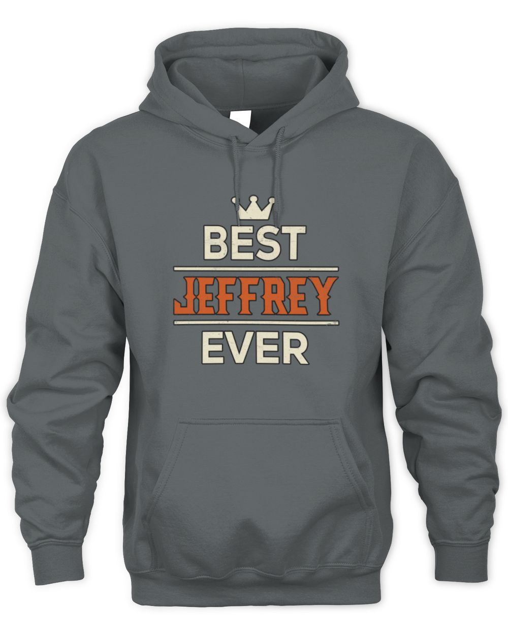 Best Your Name With Crown Shirt JEFFREY M1-59 / Unisex Hoodie / charcoal