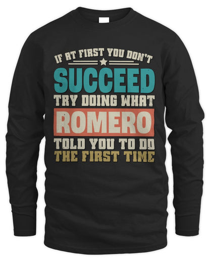 If at First You Don't Succeed Funny Vintage Shirt ROMERO M1-53 / Men's Long Sleeved T-Shirt / black