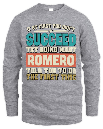 If at First You Don't Succeed Funny Vintage Shirt ROMERO M1-53 / Men's Long Sleeved T-Shirt / sport grey