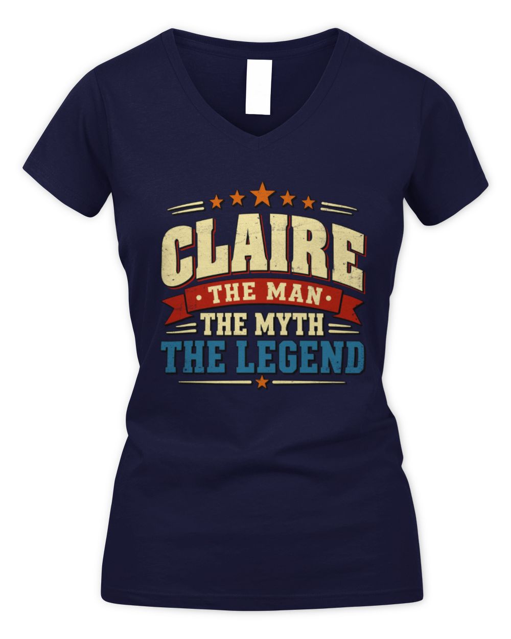 The Man The Myth The Legend Ribbon Vintage T-Shirt CLAIRE M1-56 / Women's V-Neck T-Shirt / navy