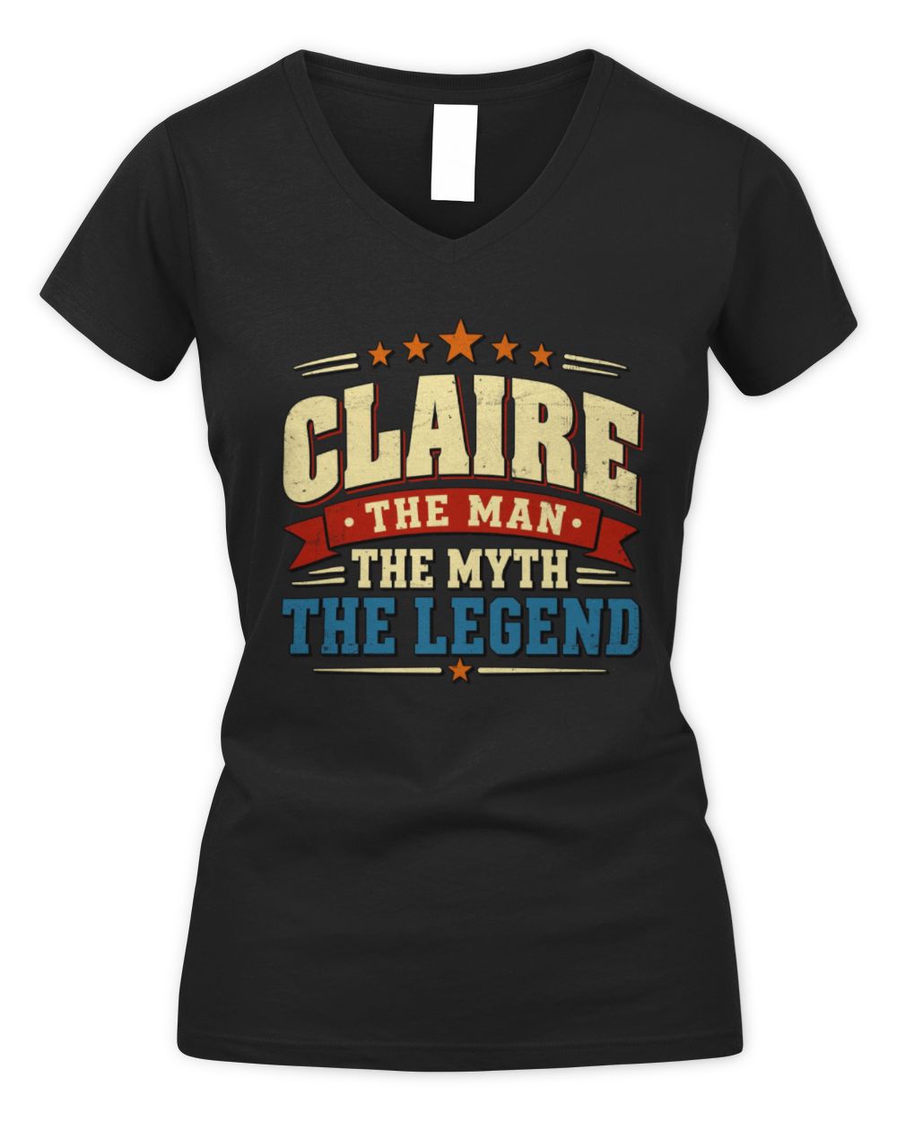 The Man The Myth The Legend Ribbon Vintage T-Shirt CLAIRE M1-56 / Women's V-Neck T-Shirt / black