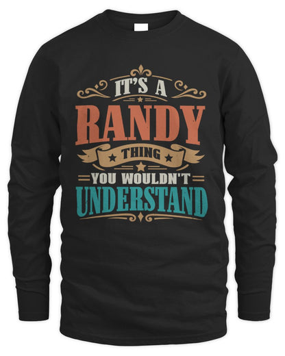 It’s a Name Thing Personalized Retro T-Shirt RANDY M1-47 / Men's Long Sleeved T-Shirt / black