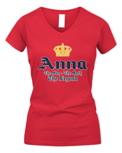 The Man The Myth The Legend Corona Beer T-Shirt ANNA M1-S83 / Women's V-Neck T-Shirt / red