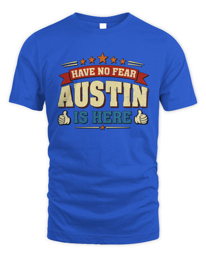 Have No Fear Your Name Is Here Cool Graphic T-Shirt AUSTIN M1-71 / Unisex Standard T-Shirt / royal