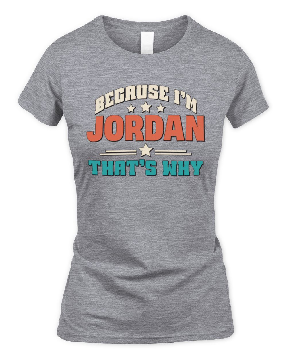 Because I'm Name That's Why Personalized Retro Shirt JORDAN-49 / Women's Standard T-Shirt / sport grey