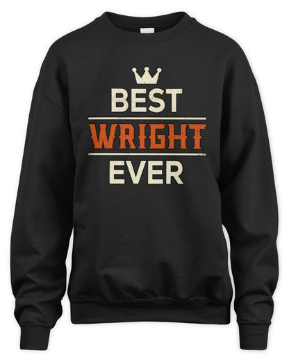 Best Your Name With Crown Shirt WRIGHT M1-59 / Unisex Sweatshirt / black
