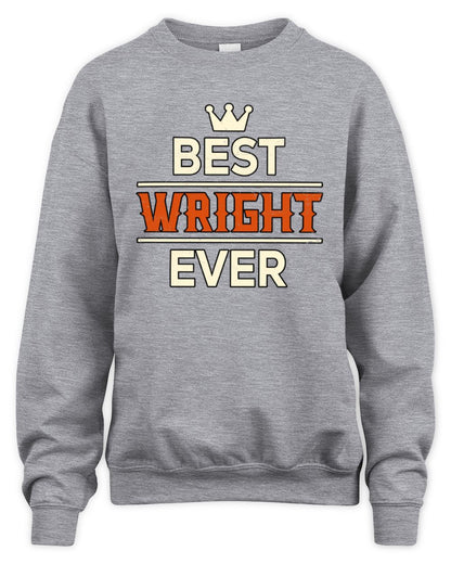 Best Your Name With Crown Shirt WRIGHT M1-59 / Unisex Sweatshirt / sport grey