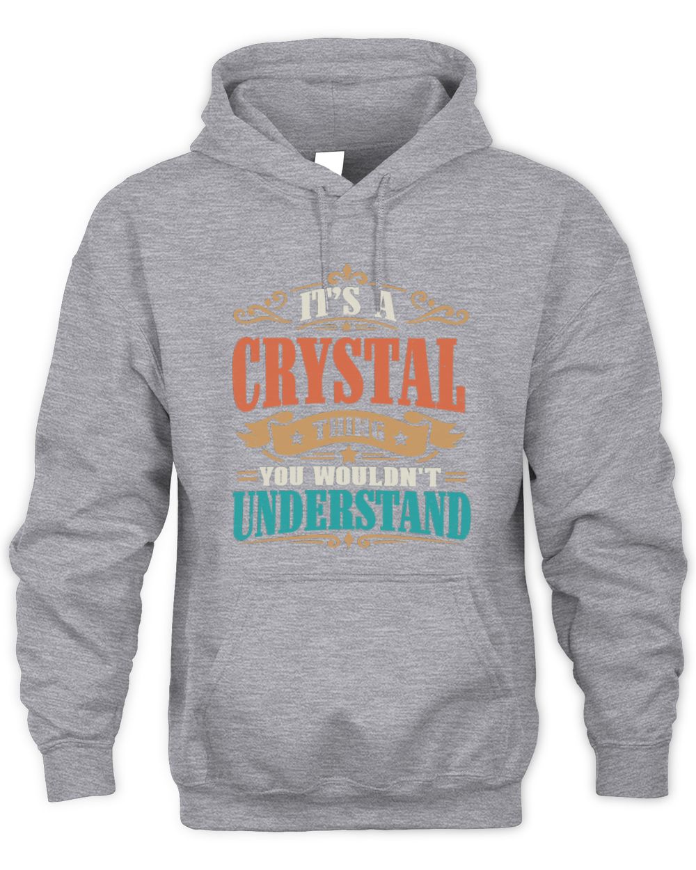 It’s a Name Thing Personalized Retro T-Shirt CRYSTAL M1-47 / Unisex Hoodie / sport grey