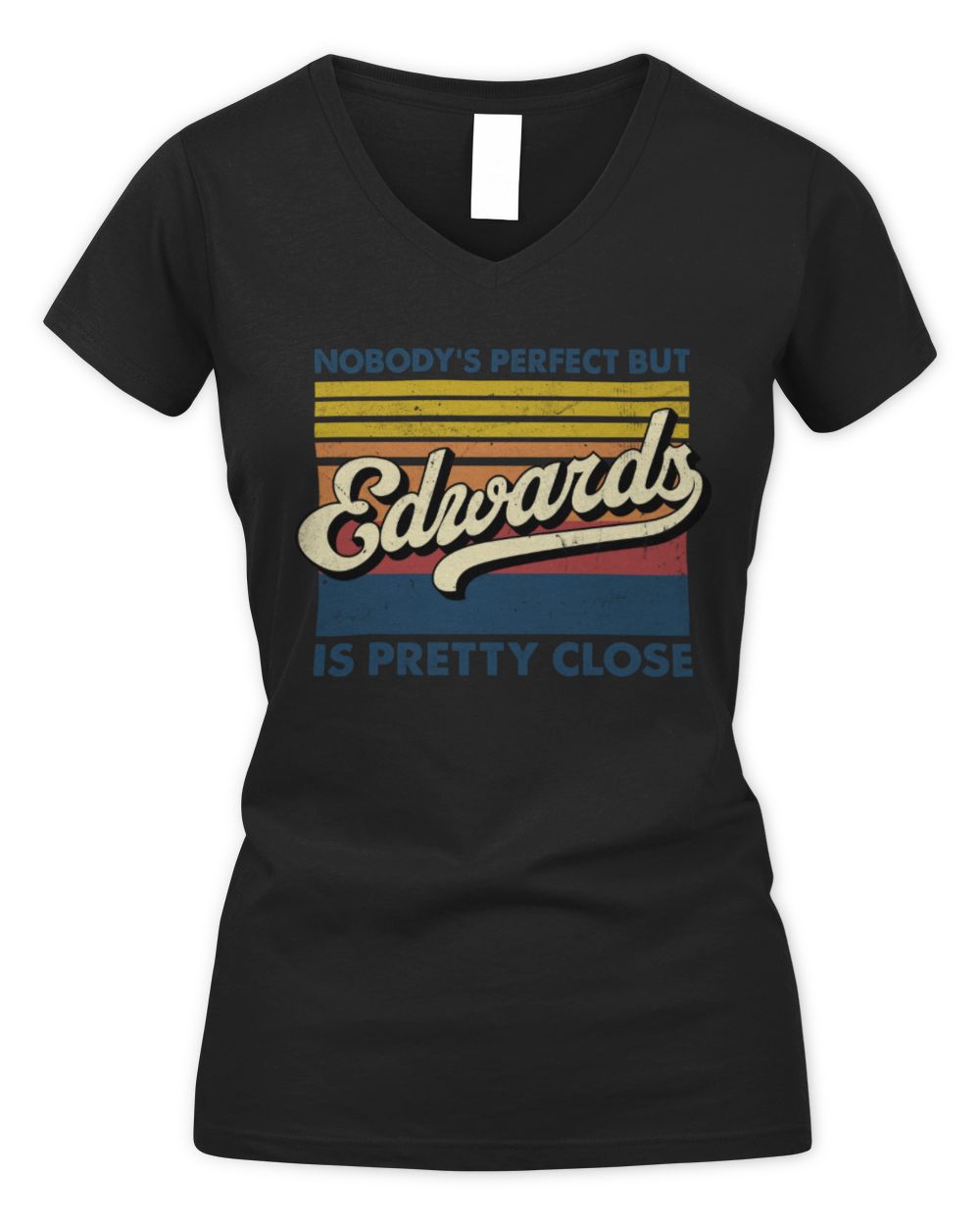 Nobody's Perfect But Your Name Is Pretty Close Retro Shirt EDWARDS M1-65 / Women's V-Neck T-Shirt / black