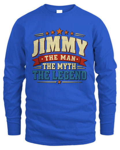 The Man The Myth The Legend Ribbon Vintage T-Shirt JIMMY M1-56 / Men's Long Sleeved T-Shirt / royal