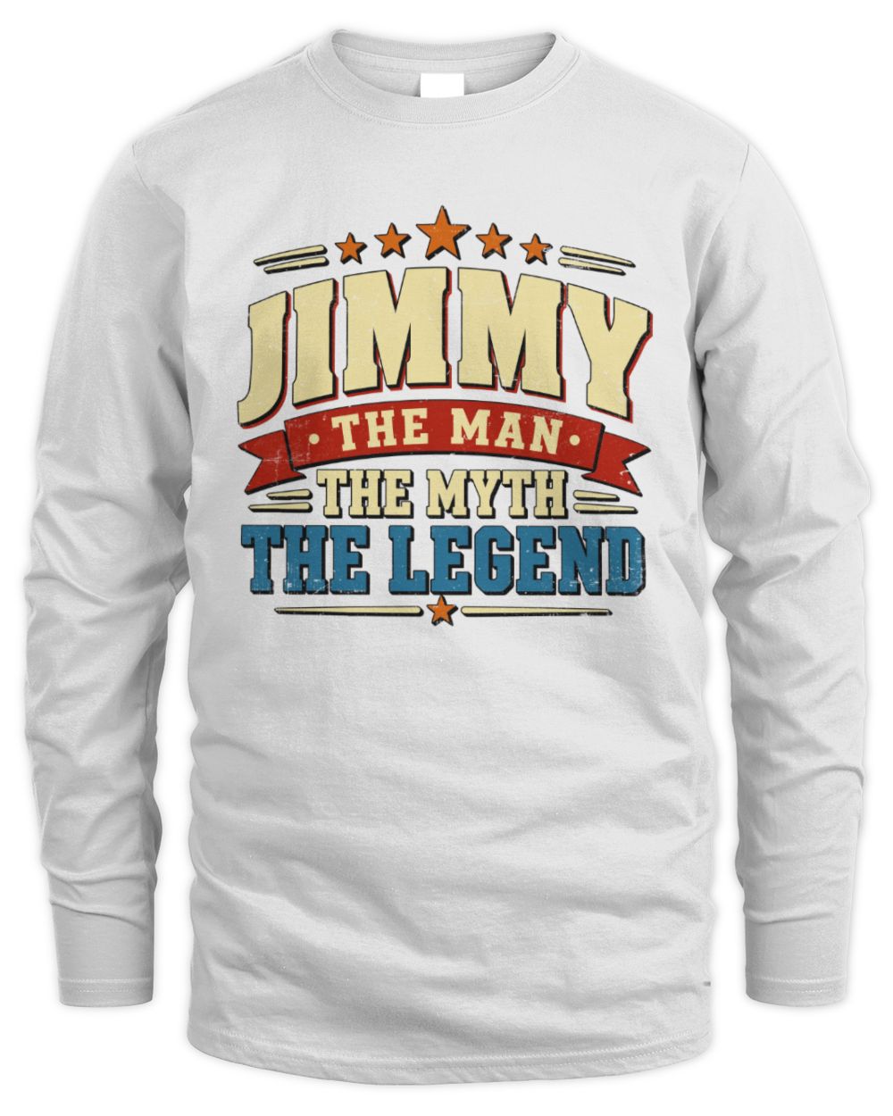 The Man The Myth The Legend Ribbon Vintage T-Shirt JIMMY M1-56 / Men's Long Sleeved T-Shirt / white