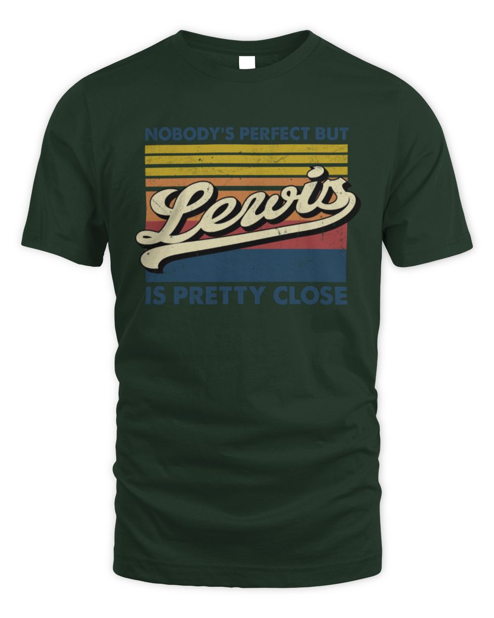 Nobody's Perfect But Your Name Is Pretty Close Retro Shirt LEWIS M1-65 / Unisex Standard T-Shirt / forest green