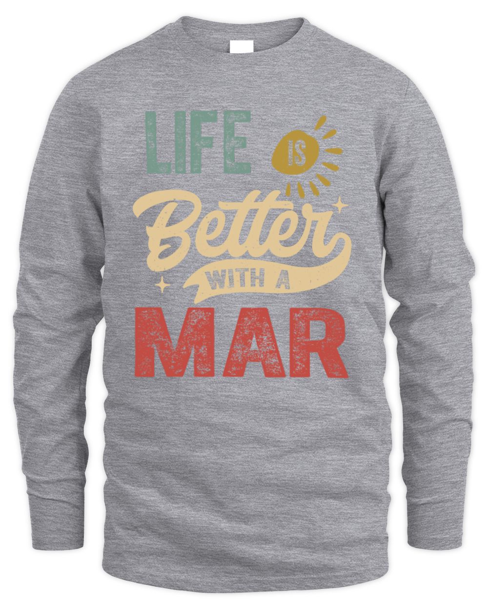 Life Is Better With a Name Personalized Retro T-Shirt MAR-48 / Men's Long Sleeved T-Shirt / sport grey