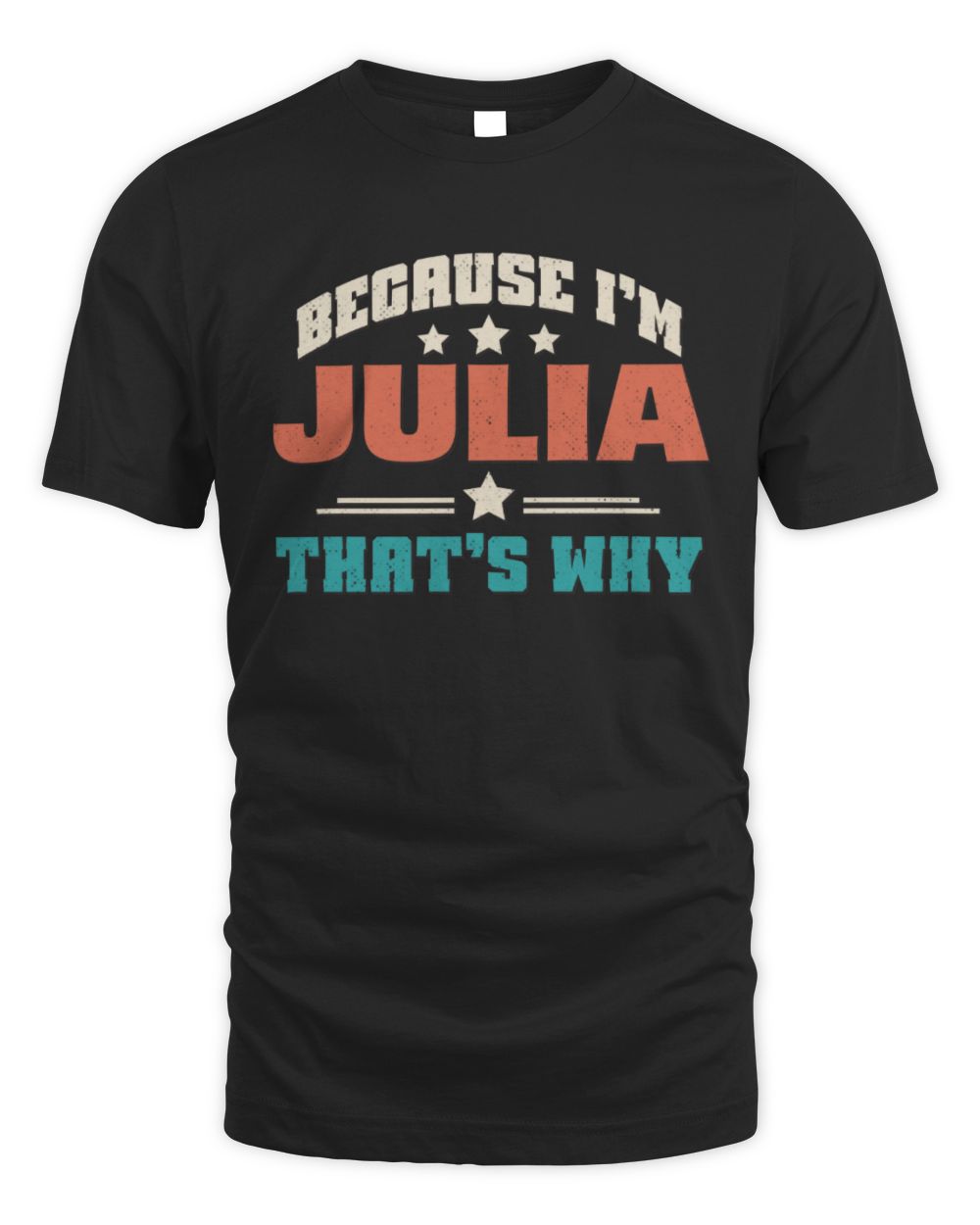 Because I'm Name That's Why Personalized Retro Shirt JULIA-49 / Unisex Standard T-Shirt / black