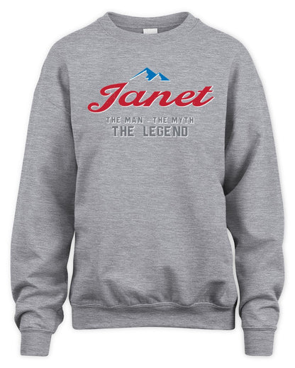The Man The Myth The Legend Coors Light Beer T-Shirt JANET M1-S84 / Unisex Sweatshirt / sport grey