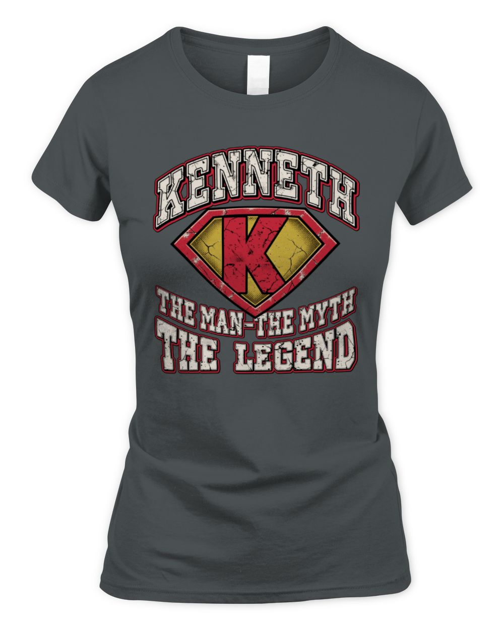 The Man The Myth The Legend Superman Graphic T-Shirt KENNETH M1-74 / Women's Standard T-Shirt / charcoal
