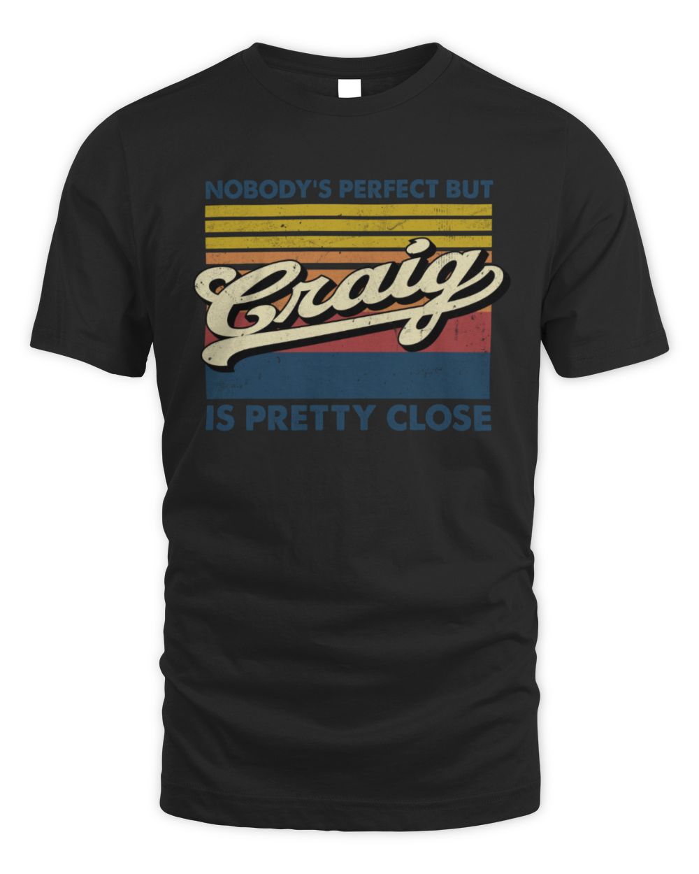 Nobody's Perfect But Your Name Is Pretty Close Retro Shirt CRAIG M1-65 / Unisex Standard T-Shirt / black