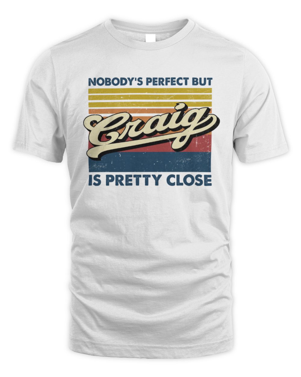 Nobody's Perfect But Your Name Is Pretty Close Retro Shirt CRAIG M1-65 / Unisex Standard T-Shirt / white