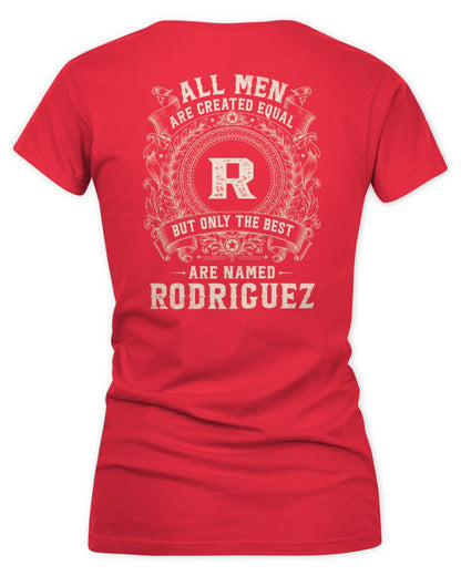 All Men Are Created Equal Cool Logo Shirt RODRIGUEZ M1-60 / Women's V-Neck T-Shirt / red