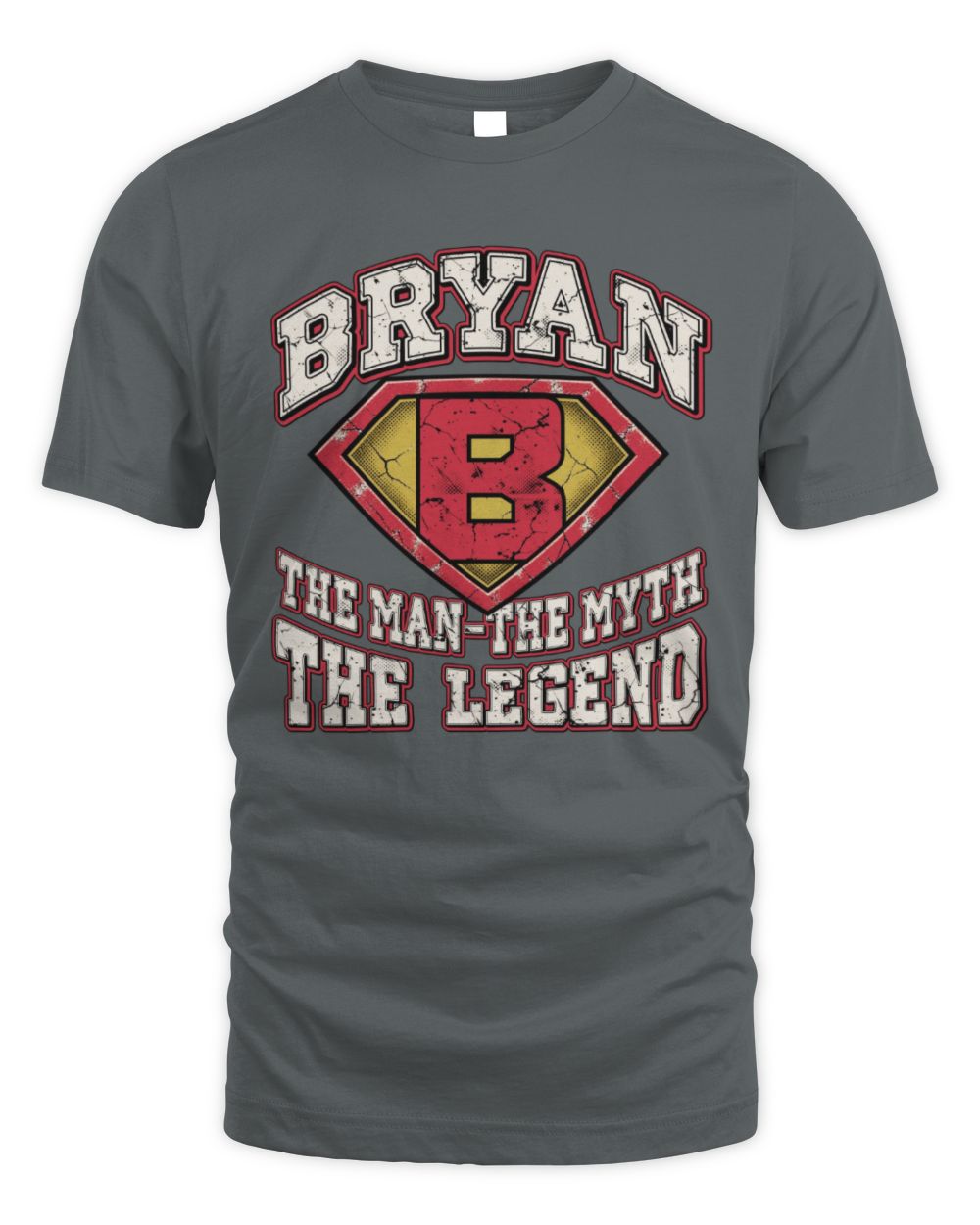 The Man The Myth The Legend Superman Graphic T-Shirt BRYAN M1-74 / Unisex Standard T-Shirt / charcoal