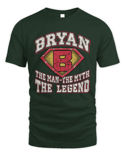 The Man The Myth The Legend Superman Graphic T-Shirt BRYAN M1-74 / Unisex Standard T-Shirt / forest green