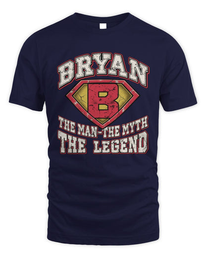 The Man The Myth The Legend Superman Graphic T-Shirt BRYAN M1-74 / Unisex Standard T-Shirt / navy