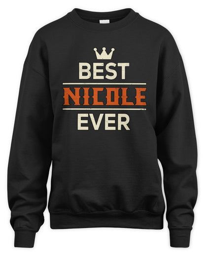Best Your Name With Crown Shirt NICOLE M1-59 / Unisex Sweatshirt / black