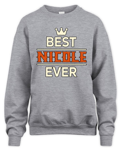 Best Your Name With Crown Shirt NICOLE M1-59 / Unisex Sweatshirt / sport grey