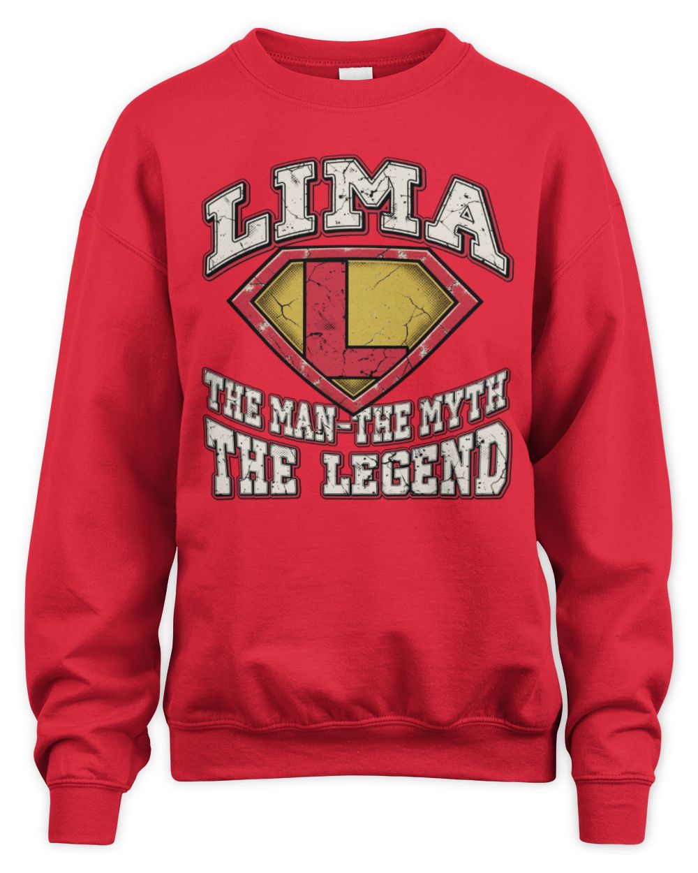 The Man The Myth The Legend Superman Graphic T-Shirt LIMA M1-74 / Unisex Sweatshirt / red
