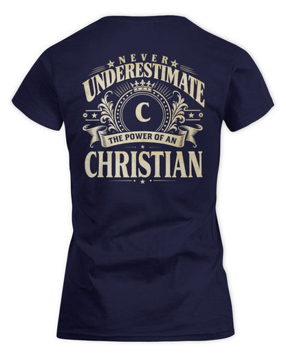 Never Underestimate Your Name Luxury Logo Shirt CHRISTIAN M1-63 / Women's Standard T-Shirt / navy