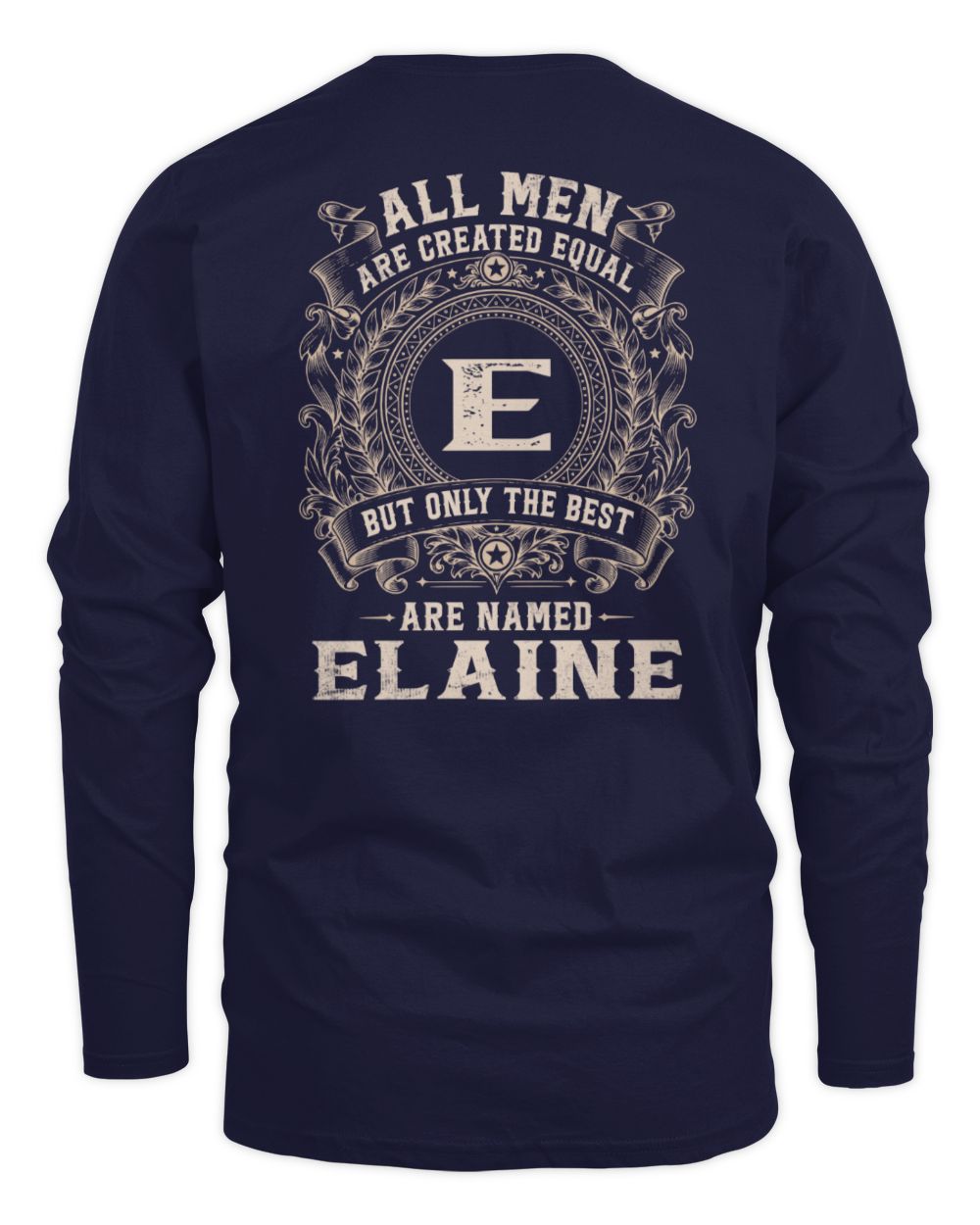 All Men Are Created Equal Cool Logo Shirt ELAINE M1-60 / Men's Long Sleeved T-Shirt / navy