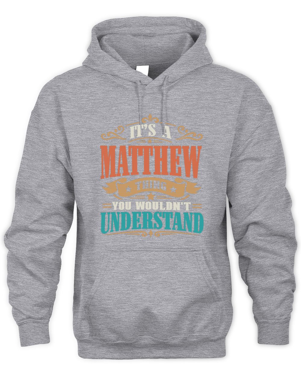 It’s a Name Thing Personalized Retro T-Shirt MATTHEW M1-47 / Unisex Hoodie / sport grey