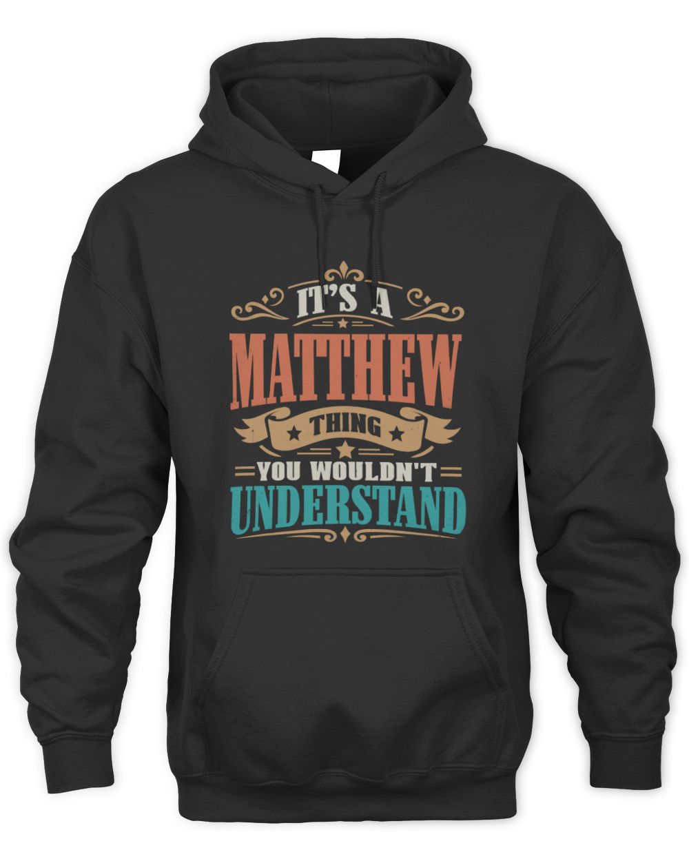 It’s a Name Thing Personalized Retro T-Shirt MATTHEW M1-47 / Unisex Hoodie / black