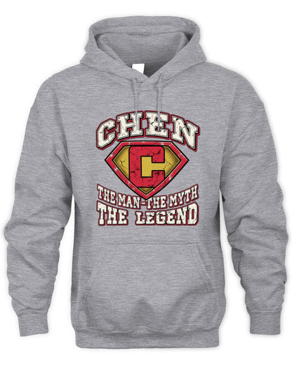 The Man The Myth The Legend Superman Graphic T-Shirt CHEN M1-74 / Unisex Hoodie / sport grey