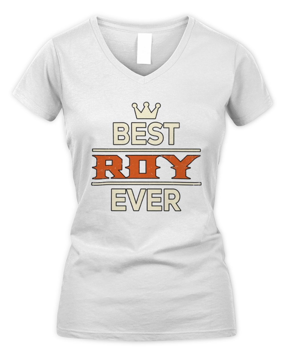 Best Your Name With Crown Shirt ROY M1-59 / Women's V-Neck T-Shirt / white