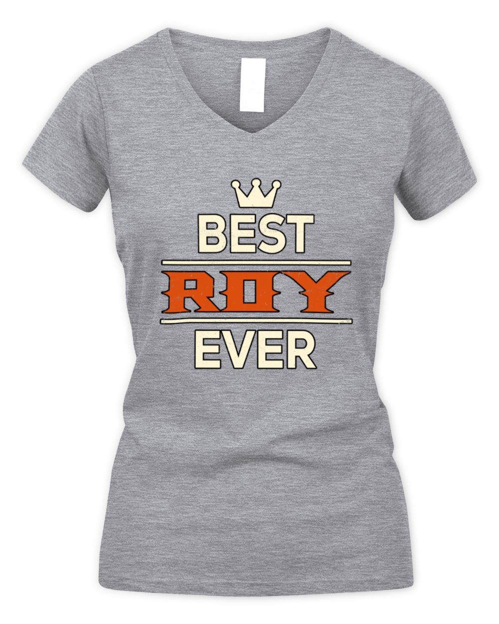 Best Your Name With Crown Shirt ROY M1-59 / Women's V-Neck T-Shirt / sport grey