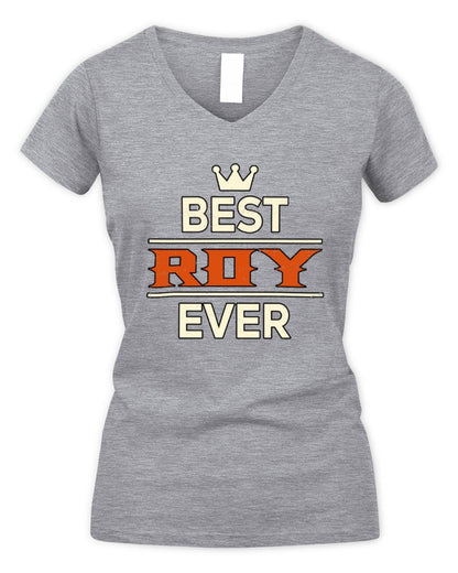 Best Your Name With Crown Shirt ROY M1-59 / Women's V-Neck T-Shirt / sport grey